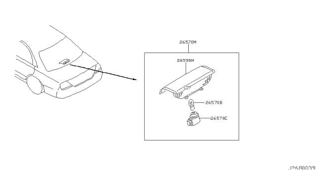 2003 Infiniti M45 Rim-Stop Lamp Diagram for 26598-AJ001