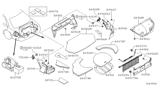 2003 Infiniti M45 Cover - Cd Auto Changer Diagram for 849A0-CR900