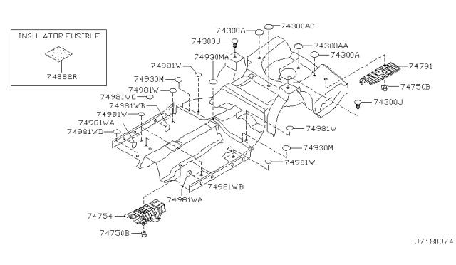 2004 Infiniti M45 Floor Fitting Diagram 2