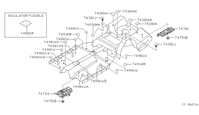 2004 Infiniti M45 Floor Fitting Diagram 1