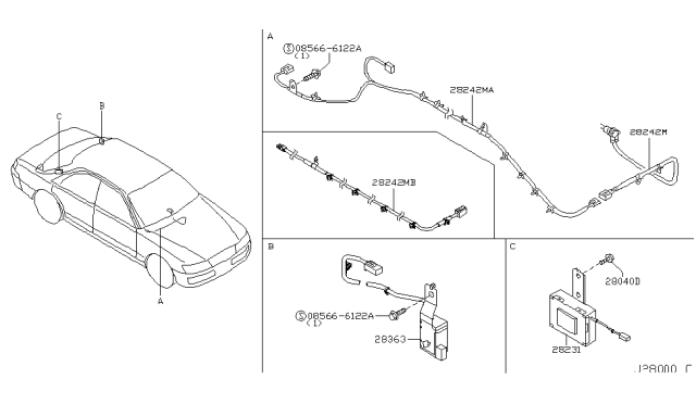 2004 Infiniti M45 Feeder-Antenna Diagram for 28243-CR910