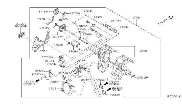 2004 Infiniti M45 Link Assy-Side Diagram for 27159-AG002