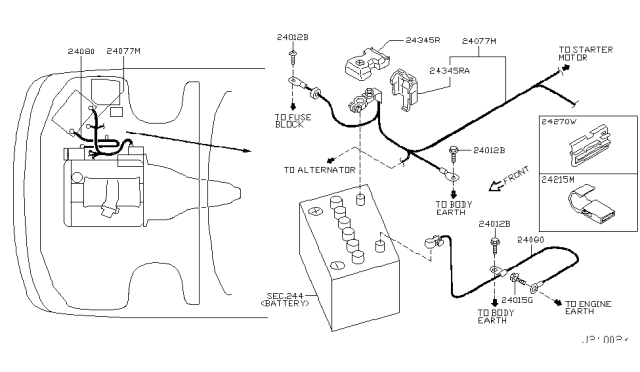 2004 Infiniti M45 Harness Assembly-Ac, Rear Diagram for 24345-AD010