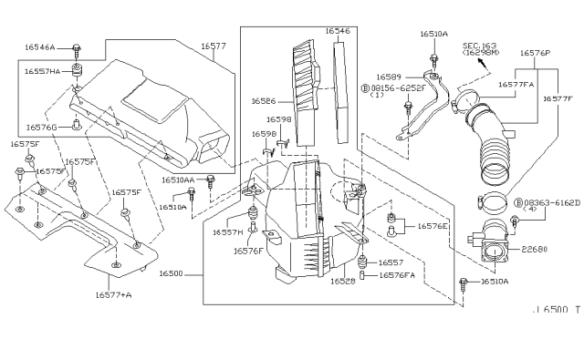 2004 Infiniti M45 Bracket Diagram for 16589-CR900