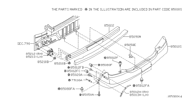 2003 Infiniti M45 Rear Bumper Diagram