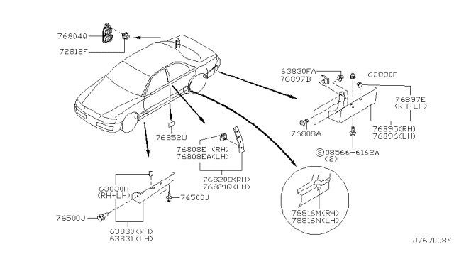 2003 Infiniti M45 Body Side Fitting Diagram 1