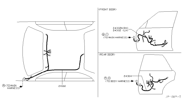 2004 Infiniti M45 Harness Assy-Door,Front Diagram for 24125-CR900