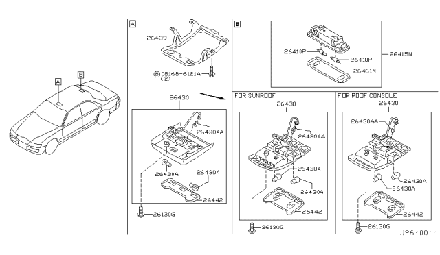 2003 Infiniti M45 Lamp Assembly-Map Diagram for 26430-CR010