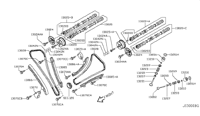 2003 Infiniti M45 Camshaft & Valve Mechanism Diagram 1