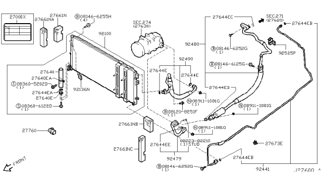 2003 Infiniti M45 Seal-Rubber Diagram for 92185-AR010