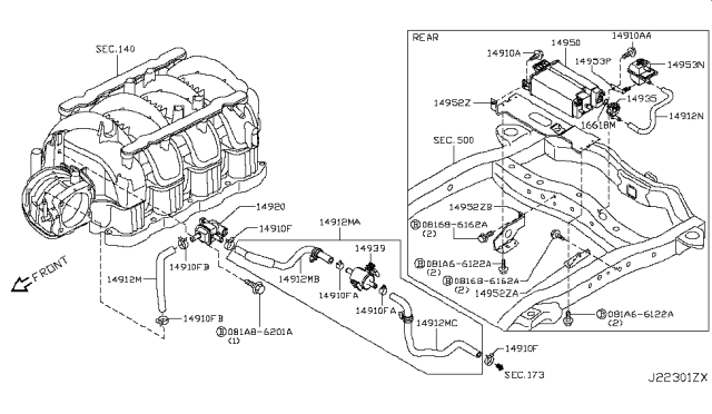 2017 Infiniti QX80 Engine Control Vacuum Piping Diagram 2