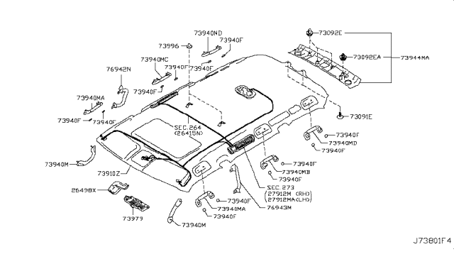 2016 Infiniti QX80 Roof Trimming Diagram 1