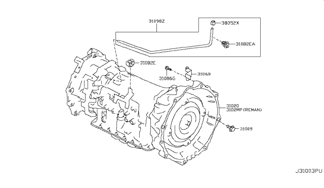 2019 Infiniti QX80 Auto Transmission,Transaxle & Fitting Diagram 1