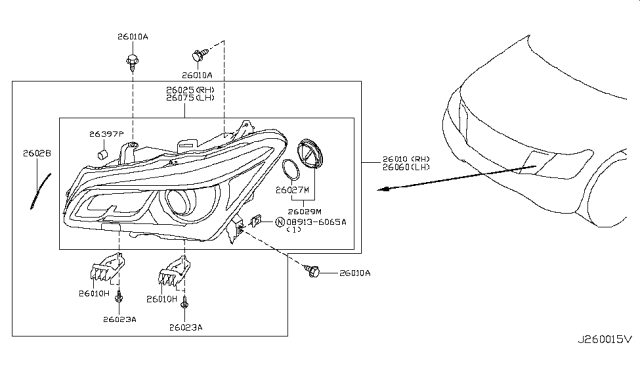 2016 Infiniti QX80 Headlamp Diagram