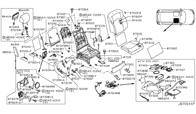 Harness-Front Seat Diagram for 87019-6GW0A