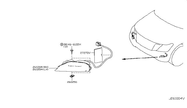 2015 Infiniti QX80 Turn Signal Lamp Assy-Front,LH Diagram for 26135-5ZA0A