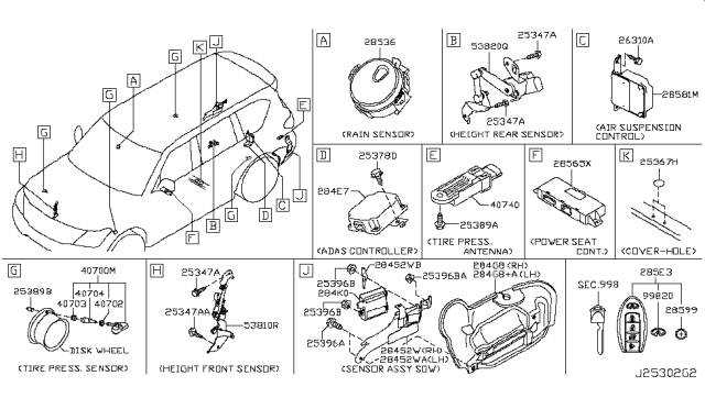 2011 Infiniti QX56 Switch Assembly - Smart KEYLESS Diagram for 285E3-1LL0A
