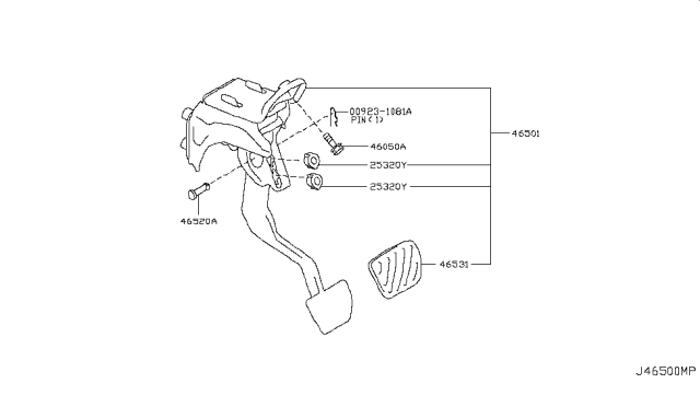 2018 Infiniti QX80 Brake & Clutch Pedal Diagram 1