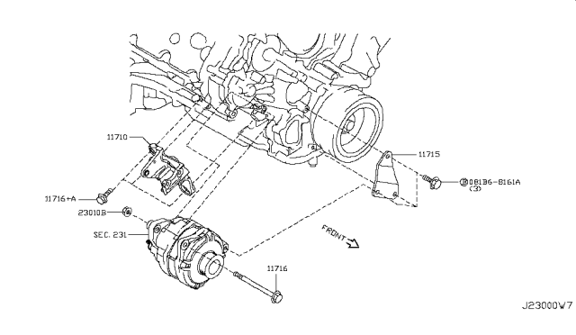 2015 Infiniti QX80 Alternator Fitting Diagram