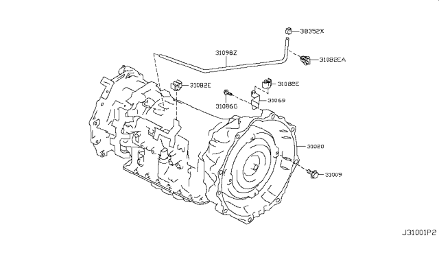 2011 Infiniti QX56 Auto Transmission,Transaxle & Fitting Diagram 1