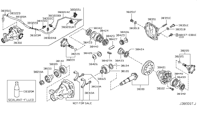 2012 Infiniti QX56 Shim-Adjust,Side Bearing Diagram for 38453-40P03