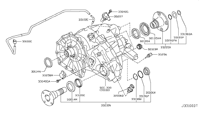 2013 Infiniti QX56 FLANGE Assembly Companion Diagram for 33210-1LA0A