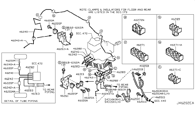 2015 Infiniti QX80 Brake Piping & Control Diagram 2