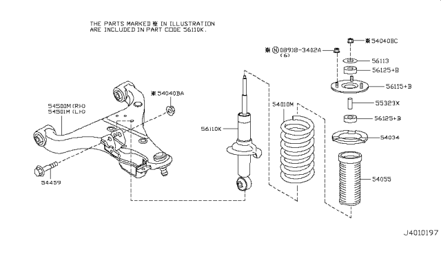 2011 Infiniti QX56 Front Suspension Diagram 4