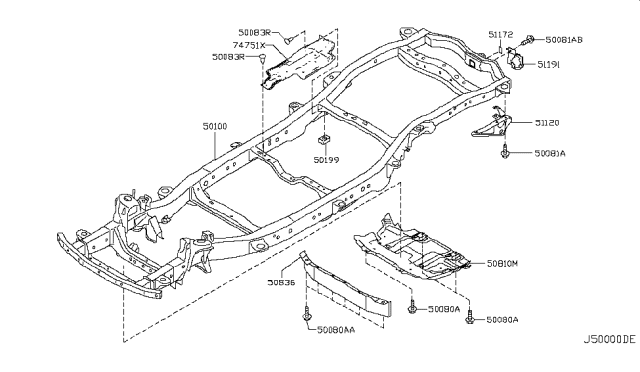 2015 Infiniti QX80 Frame Diagram 14