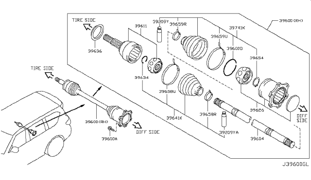 2017 Infiniti QX80 Rear Drive Shaft Diagram 3