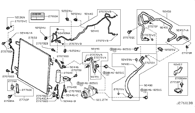 2011 Infiniti QX56 Sensor Assembly-Pressure Diagram for 92136-AA000