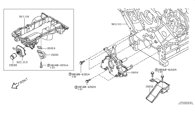 2015 Infiniti QX80 Plate-Catch, Oil Diagram for 11112-1LA0A