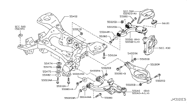 2016 Infiniti QX80 Rear Suspension Diagram 8