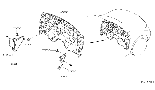 2011 Infiniti QX56 Dash Trimming & Fitting Diagram 2