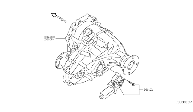 2015 Infiniti QX80 Transfer Shift Lever,Fork & Control Diagram