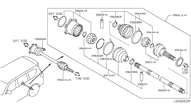 2014 Infiniti QX80 Rear Drive Shaft Diagram 1