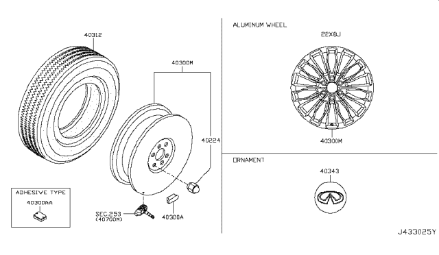 2018 Infiniti QX80 Road Wheel & Tire Diagram 3