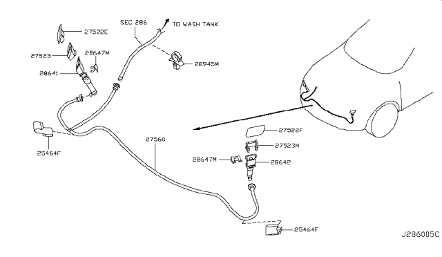 2018 Infiniti QX80 Head Lamp Cleaner Diagram 2