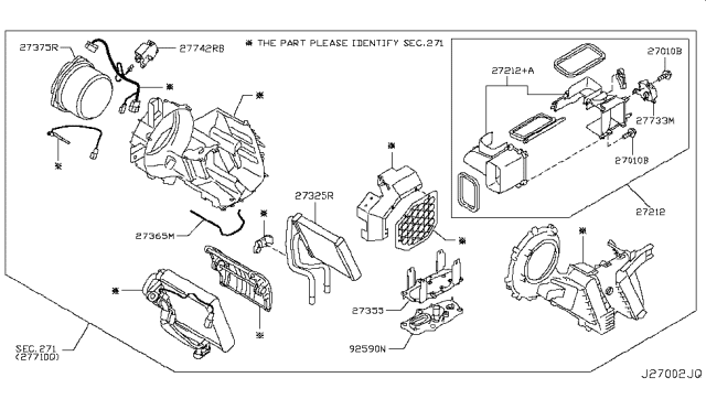 2015 Infiniti QX80 Heater & Blower Unit Diagram 7