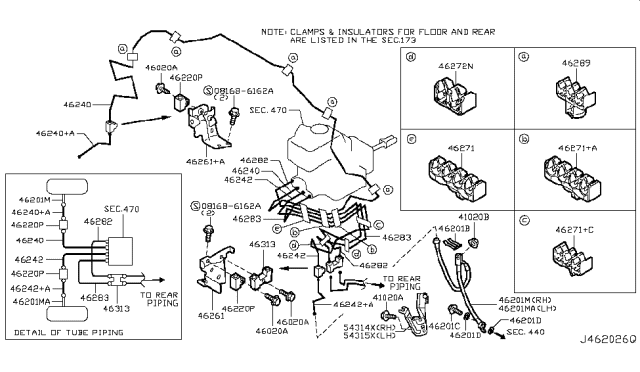 2012 Infiniti QX56 Brake Piping & Control Diagram 3