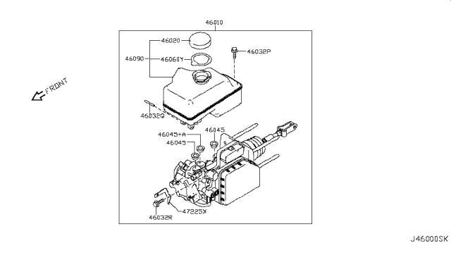 2012 Infiniti QX56 Brake Master Cylinder Diagram