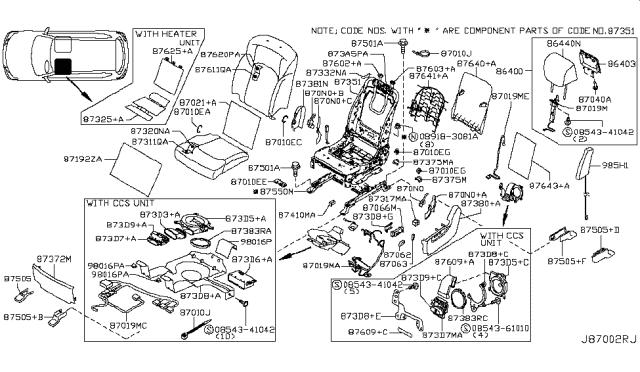 2012 Infiniti QX56 Front Seat Diagram 1