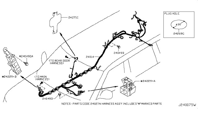 2011 Infiniti QX56 Harness Assembly-Body Diagram for 24014-1LA0C