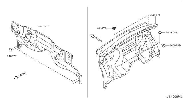 2013 Infiniti QX56 Hood Ledge & Fitting Diagram 2