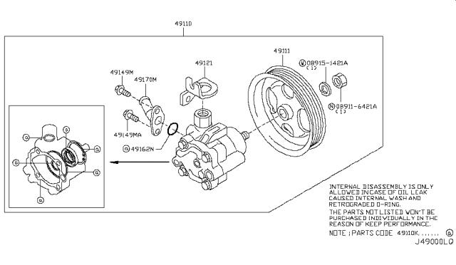 2011 Infiniti QX56 Power Steering Pump Diagram 1