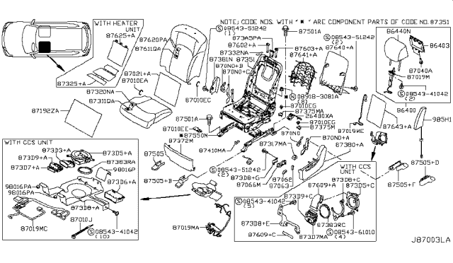 2012 Infiniti QX56 Front Seat Diagram 3