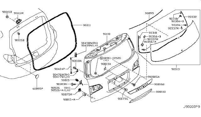 2018 Infiniti QX80 Rubber Bumper Diagram for 90878-VE000