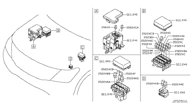 2018 Infiniti QX80 Relay Diagram for 25230-7995A