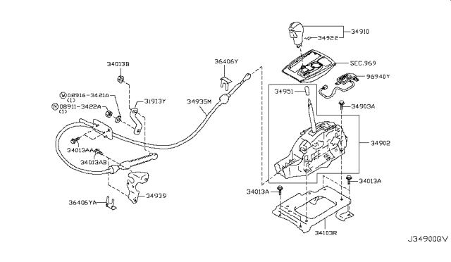 2011 Infiniti QX56 Auto Transmission Control Device Diagram 1