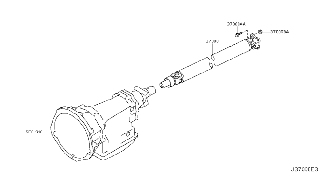 2011 Infiniti QX56 Propeller Shaft Diagram 1